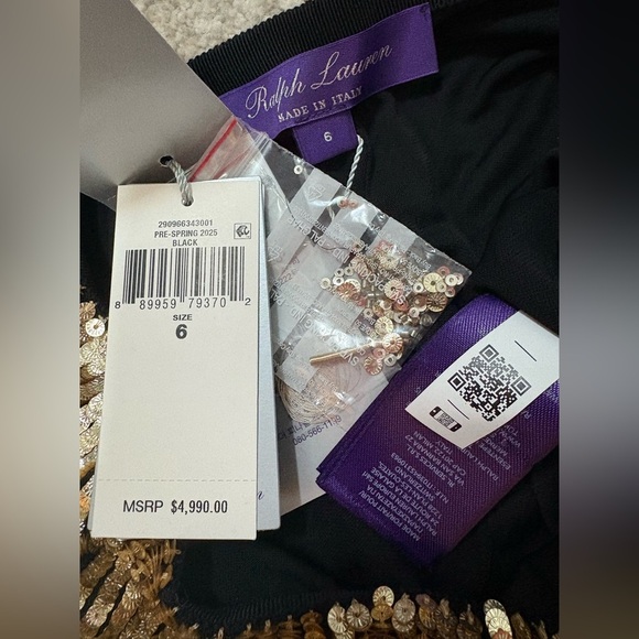 Ralph Lauren Collection Embellished Tulle Pants Metallic Sequin Sheer Gold 6 $5K - Picture 14 of 17